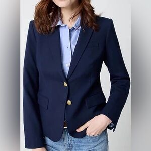 NWT J.CREW Navy Blue Wool Blend SchoolBoy Blazer/Jacket Fully Lined Sz 12